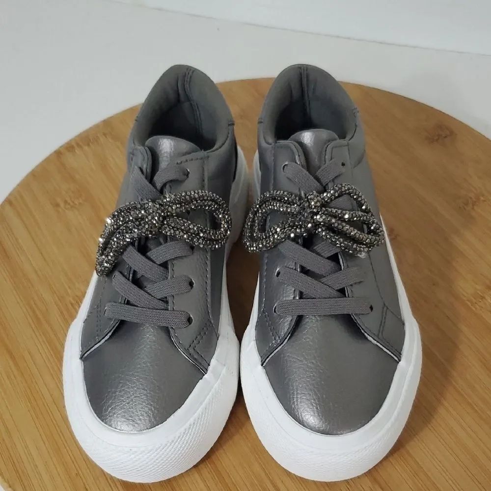 BCBGirls Kids Sneakers Slip on Shoes Gunsmoke Gray Size 12 NIB